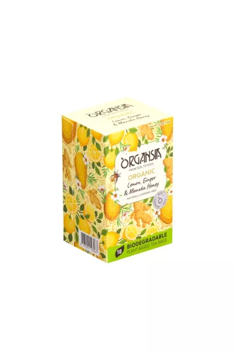 Basilur bio organsia citrom gyömbér manuka méz tea 18db 32,4 g