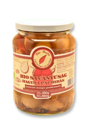 Bio Berta bio hagymapaprikás (mini vöröshagymák paprikával) savanyúság 720 ml