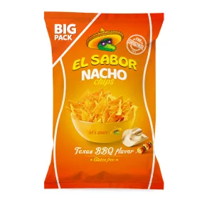 El sabor big nacho chips gluténmentes texas bbq 180 g