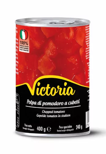 Victoria hámozott, darabolt paradicsom 400 g