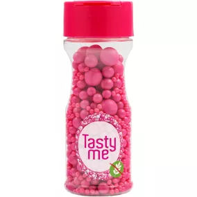   Tasty Me gluténmentes cukorgyöngy tortadekor mix málnarózsaszín 70 g