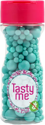 Tasty Me gluténmentes cukorgyöngy tortadekor mix türkiz 70 g