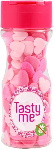 Tasty Me gluténmentes cukor tortadekor mix pink szívek 50 g