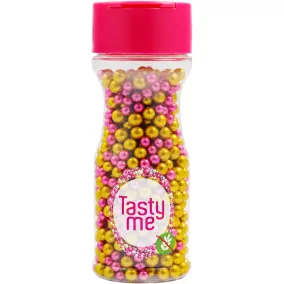   Tasty Me gluténmentes metallic pearls tortadekor mix pink-arany 4mm 70 g