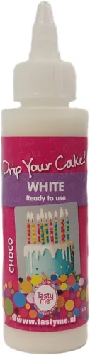 Tasty Me gluténmentes tortabevonó drip (csurgató) fehér 120 g
