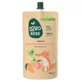   Lovo Bebe gyümölcspüré 6 hónapos kortól alma-őszibarack-mangó 120 g
