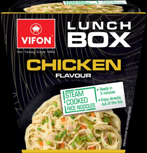 Vifon lunch box csirke ízesítésű instant rizstészta étel dobozban 85 g
