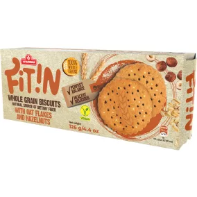 Fit in teljes kiőrlésű zabkeksz mogyoróval 126 g