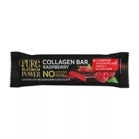   Pure Platinum Power belga étcsokoládéval mártott málnás-túrós kollagén szelet 30 g