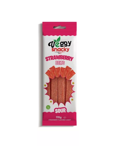Veggy gumicukor strawberry belts sour 170 g