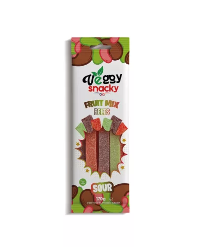 Veggy gumicukor fruit mix sour belts 170 g