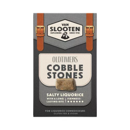 Van Slooten gluténmentes és vegán sós medvecukor oldtimers cobble stone 235 g