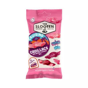   Van Slooten gluténmentes és vegán pirosgyümölcsös gumicukor mix cruising cadillacs 60 g