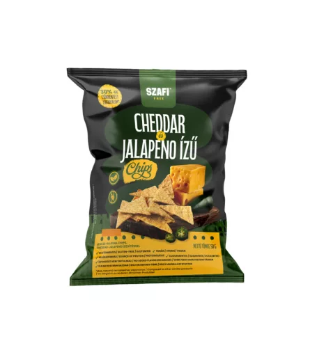 Szafi Free gluténmentes cheddar-jalapeno ízű chips 50 g