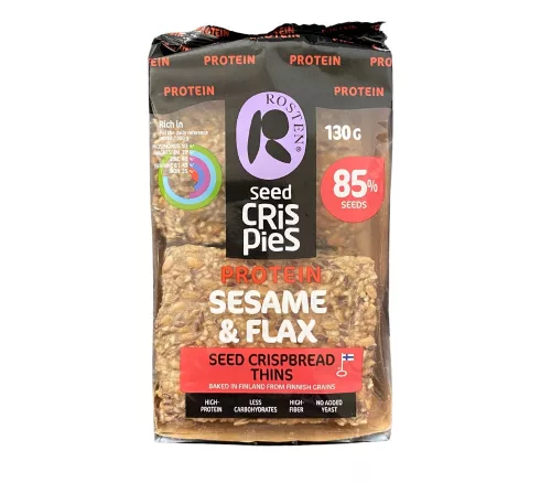 Rosten Crispies magas protein tartalmú ropogós kenyérszelet szezám- és lenmagos 130 g