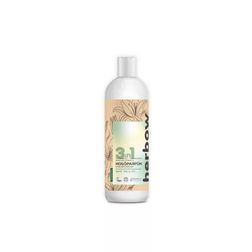 Herbow 3in1 Öblítő és kondicionáló mosóparfüm koncentrátum White Tea & Lily 1000 ml Új illat