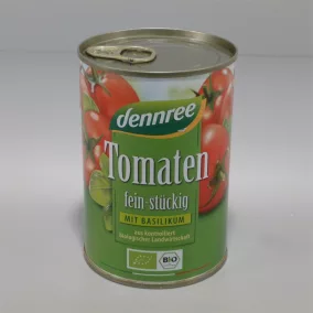 Dennree bio paradicsomkocka bazsalikomos 400 g