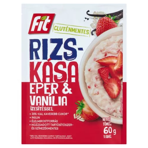 Fit reggeli rizskása inulinnal szárított eper darabok vanília 60 g