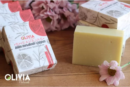 Olivia sheavajas intim mosakodó szappan - 90 g