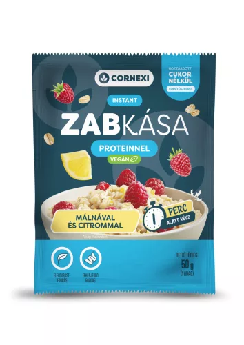 Cornexi málnás-citromos protein zabkása édesítőszerrel, vegán 50g