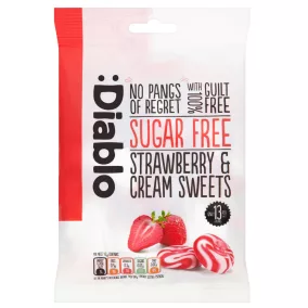   Diablo cukormentes tejszínes epres cukorka, édesítőszerrel 75 g