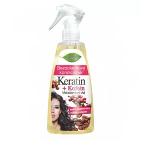   Bione cosmetics keratin+koffein+makadámiamagolaj öblítés nélküli kondícionáló spray 260 ml