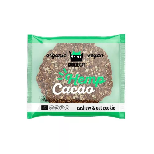 Kookie Cat bio vegán gluténmentes zabkeksz kendermag-kakaó 50 g