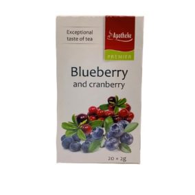   Apotheke - Tőzegáfonya és Kékáfonya Tea, 20 filter- Premier Selection