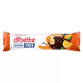   Dibette kakaós ét mártott, narancs ízű krém töltött ostya, fruktózzal gluténmentes 26 g