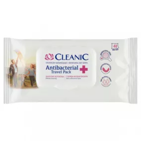   Cleanic antibakteriális nedvesített frissítő törlőkendő családi kiszerelés 40 db