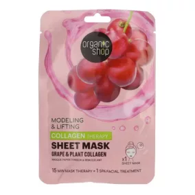   Organic Shop bio fátyolmaszk feszesítő szőlővel és növényi kollagénnel 25 g