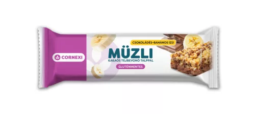 Cornexi gluténmentes müzliszelet csokoládés- banános, kakaós tejbevonó talppal 25 g