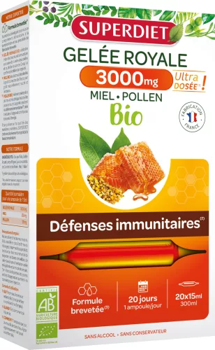 Superdiet méhpempő 3000mg,a vitalitás támogatására 20x15ml 300 ml