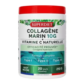   Superdiet tengeri kollagénpor i, ii,iii típus + természetes c-vitamin 210 g