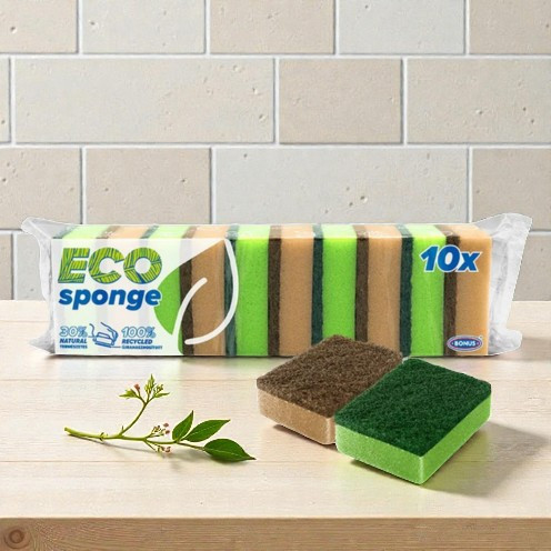 Bonus dishwashing sponge, smooth – 10 pcs/pack