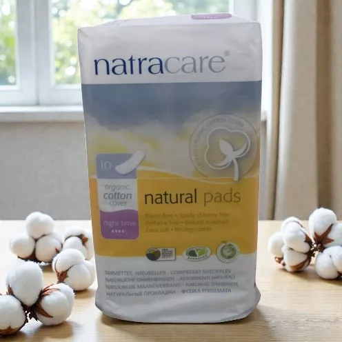 Natracare organic night-time sanitary pads, 10 pcs