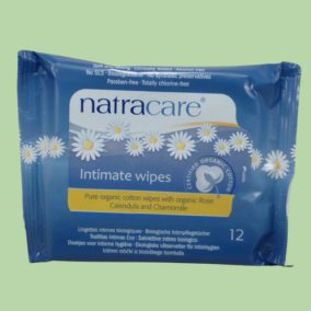 Natracare organic feminine wipes, 12 pcs