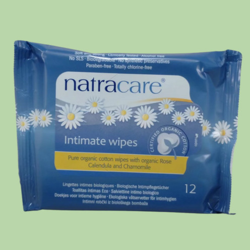 Natracare organic feminine wipes, 12 pcs