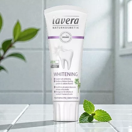 Lavera basis sensitive organic toothpaste whitening bamboo fluoride 75 ml