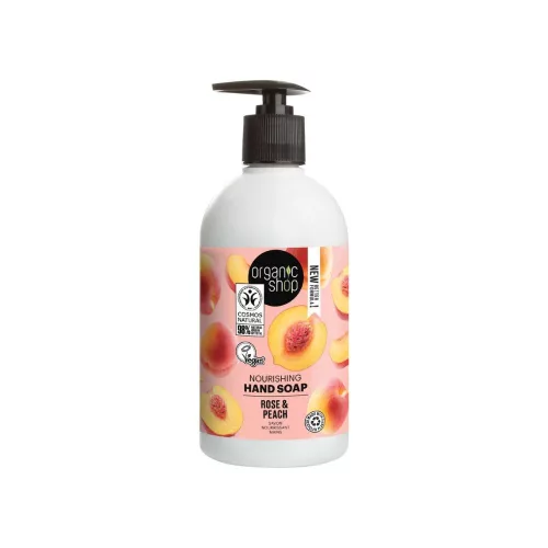 Organic Shop - Tápláló folyékony szappan rózsával és őszibarackkal