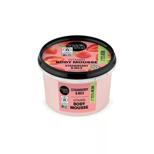 Organic Shop - Vitamin testápoló mousse eperrel és tejjel