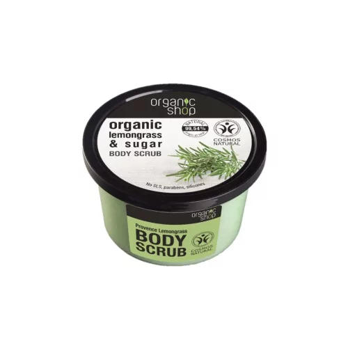 Organic Shop - Finomító testradír citromfűvel és cukorral