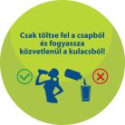 myLAICA rozsdamentes matt zöldre festett fast disk rendszerű vízszűrő kulacs pánttal, 0,55 literes