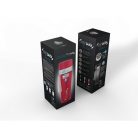 myLAICA rozsdamentes matt bordóra festett fast disk rendszerű vízszűrő kulacs pánttal, 0,55 literes