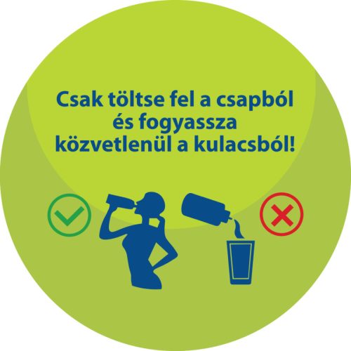 myLAICA rozsdamentes matt bézsre festett fast disk rendszerű vízszűrő kulacs pánttal, 0,55 literes