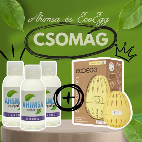 Ahimsa Levendula Mosóparfüm + Ecoegg Mosótojás | Nyugalom + vegyszermentes tisztaság csomagban
