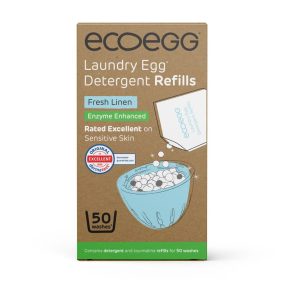   Ecoegg Laundry Egg Refill - with added enzymes - 50 washes - Fresh Cotton scent (+tourmaline) 