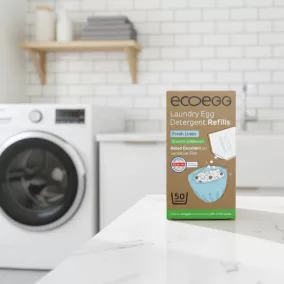   Ecoegg Laundry Egg Refill - with added enzymes - 50 washes - Fresh Cotton scent (+tourmaline) 