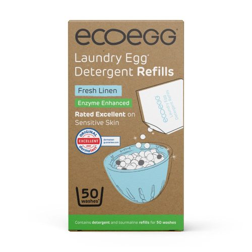 Ecoegg Laundry Egg Refill - with added enzymes - 50 washes - Fresh Cotton scent (+tourmaline) 