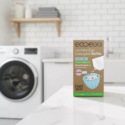 Ecoegg Laundry Egg Refill - with added enzymes - 50 washes - Fresh Cotton scent (+tourmaline) 